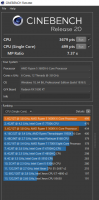 CINEBENCH R20  SCORE CPU:3679pts (Single Core 499pts)