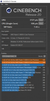 CINEBENCH R20 SCORE CPU:3727pts (Single Core 500pts)