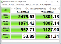 (M.2 NVMe SSD) READ:2479.63MB/s WRITE:1801.13MB/s