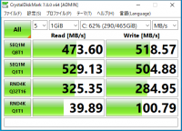 CrystalDiskMark7(M.2 SATA SSD) READ:473.60MB/s WRITE:518.57MB/s